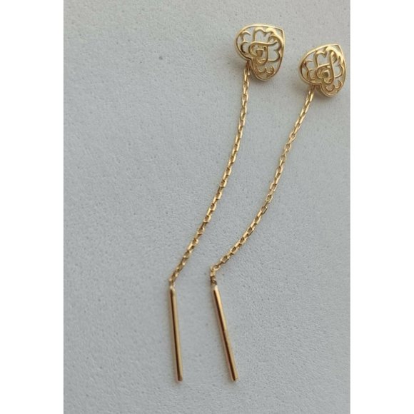 Pure 18 karat Japan Gold Tictac Heart earrings - Picture 2 of 2